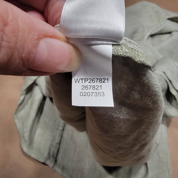 J. Jill Size Unknown Sage Green Garment Dyed Linen Round Neck Pocket Basic Top - Picture 11 of 11